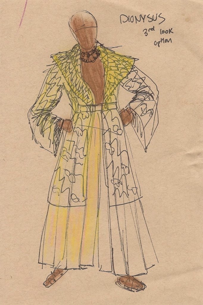 Sketch of fashion garment (long coat with belt)